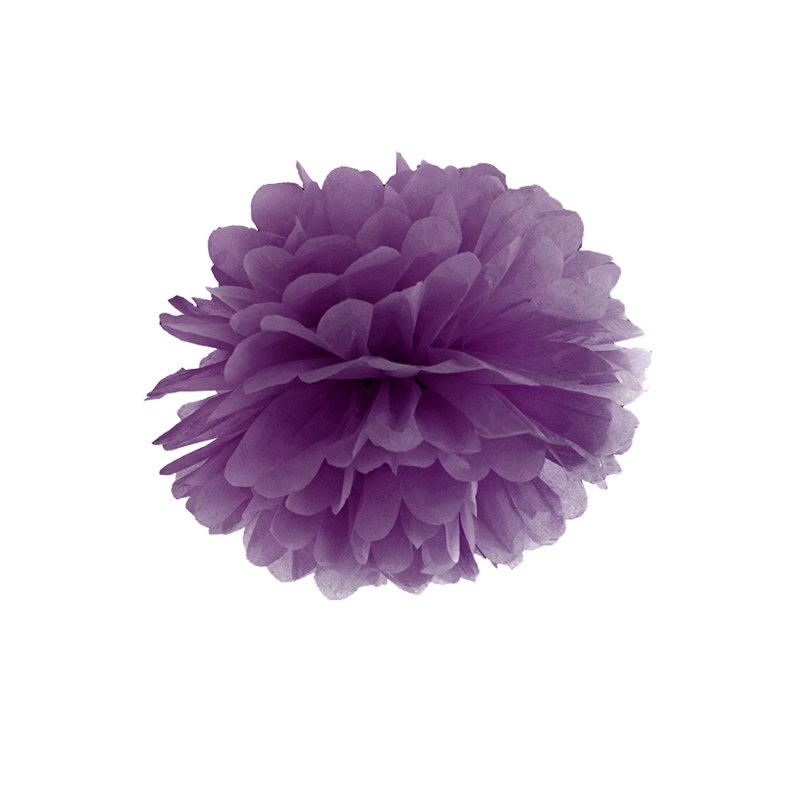Pompom lila aus Seidenpapier, Ø 35cm 