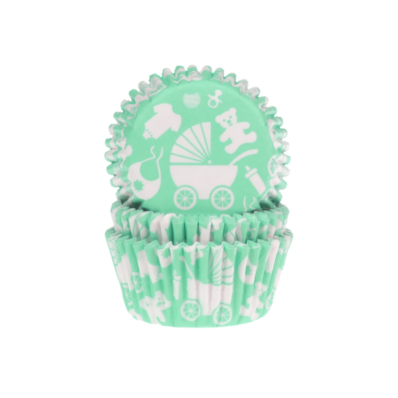 50 Muffinförmchen, Baby, mintgrün 