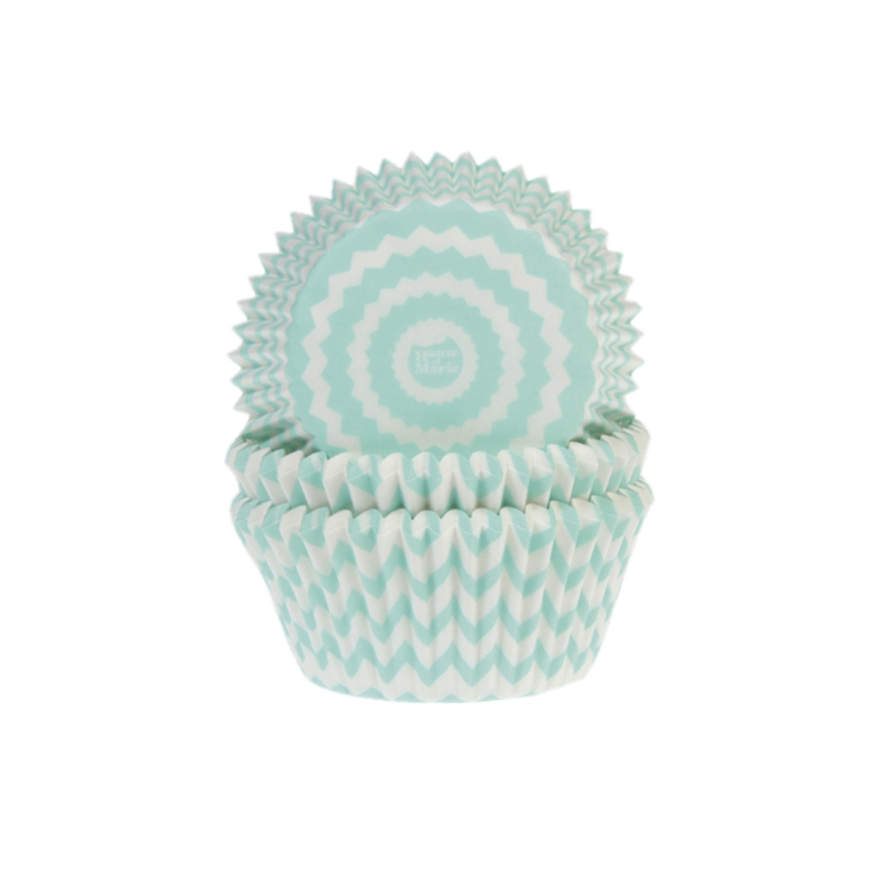 50 Muffinförmchen, Zick-Zack, mintgrün 