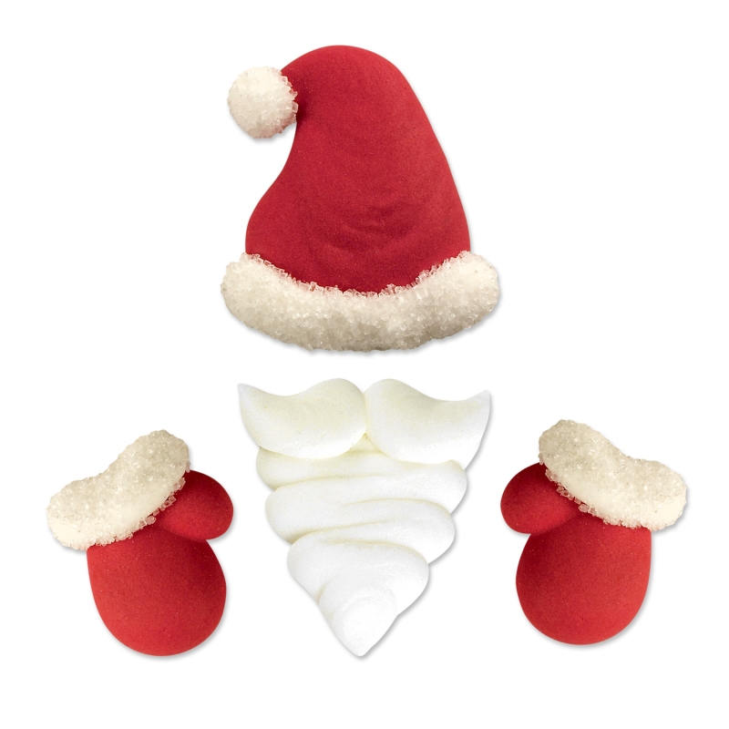 Günthart 24 Nikolaus- Sets mit Mütze, Bart und Handschuhe aus Zucker 