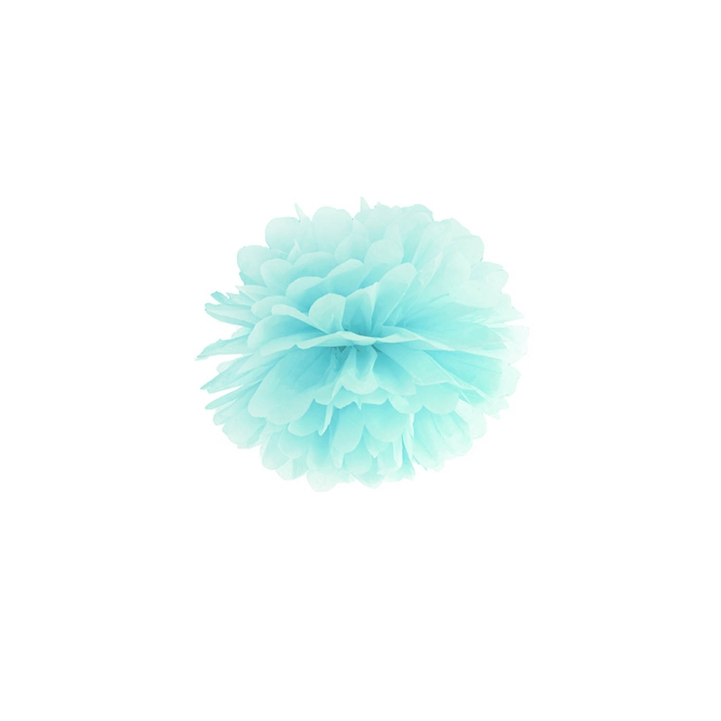 Pompom hellblau aus Seidenpapier, Ø 25cm 