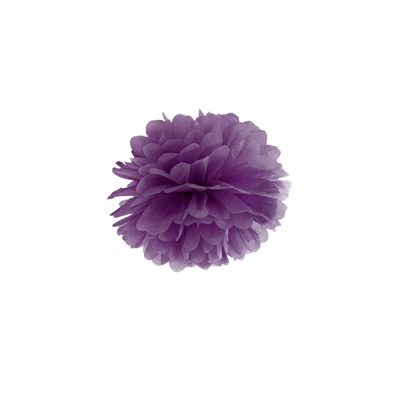 Pompom lila aus Seidenpapier, Ø 25cm 