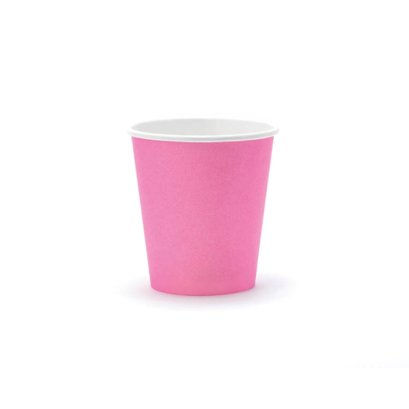 6 Pappbecher, rosa 