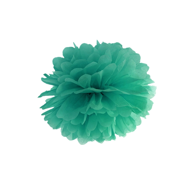Pompom blaugrün aus Seidenpapier, Ø 35cm 
