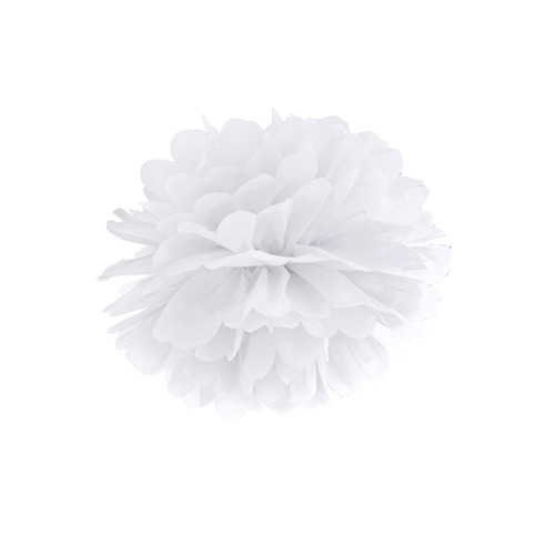 Pompom weiß aus Seidenpapier, Ø 35cm 