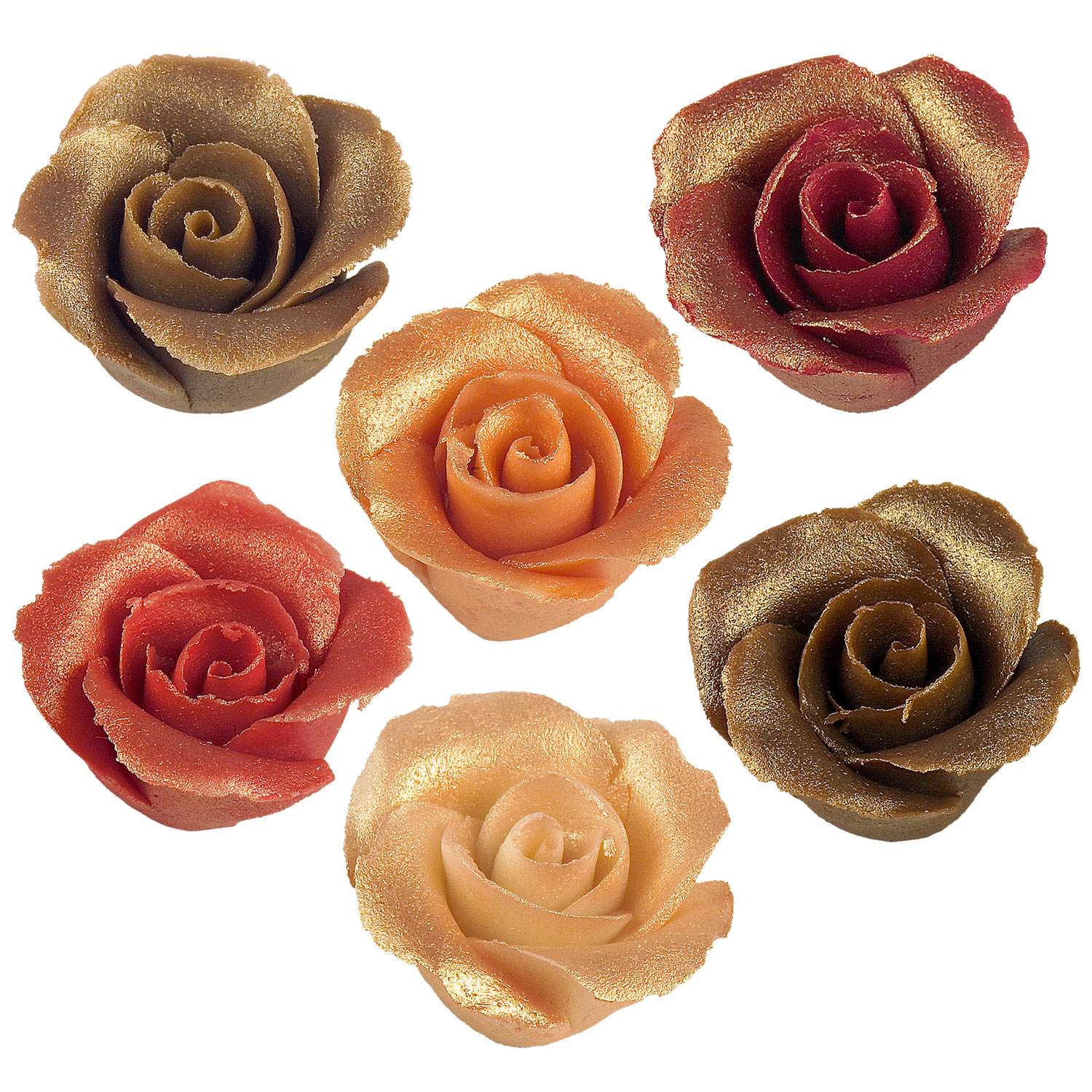 Günthart Essbare kleine Marzipan Rosen in unterschiedlichen Farben Antik design