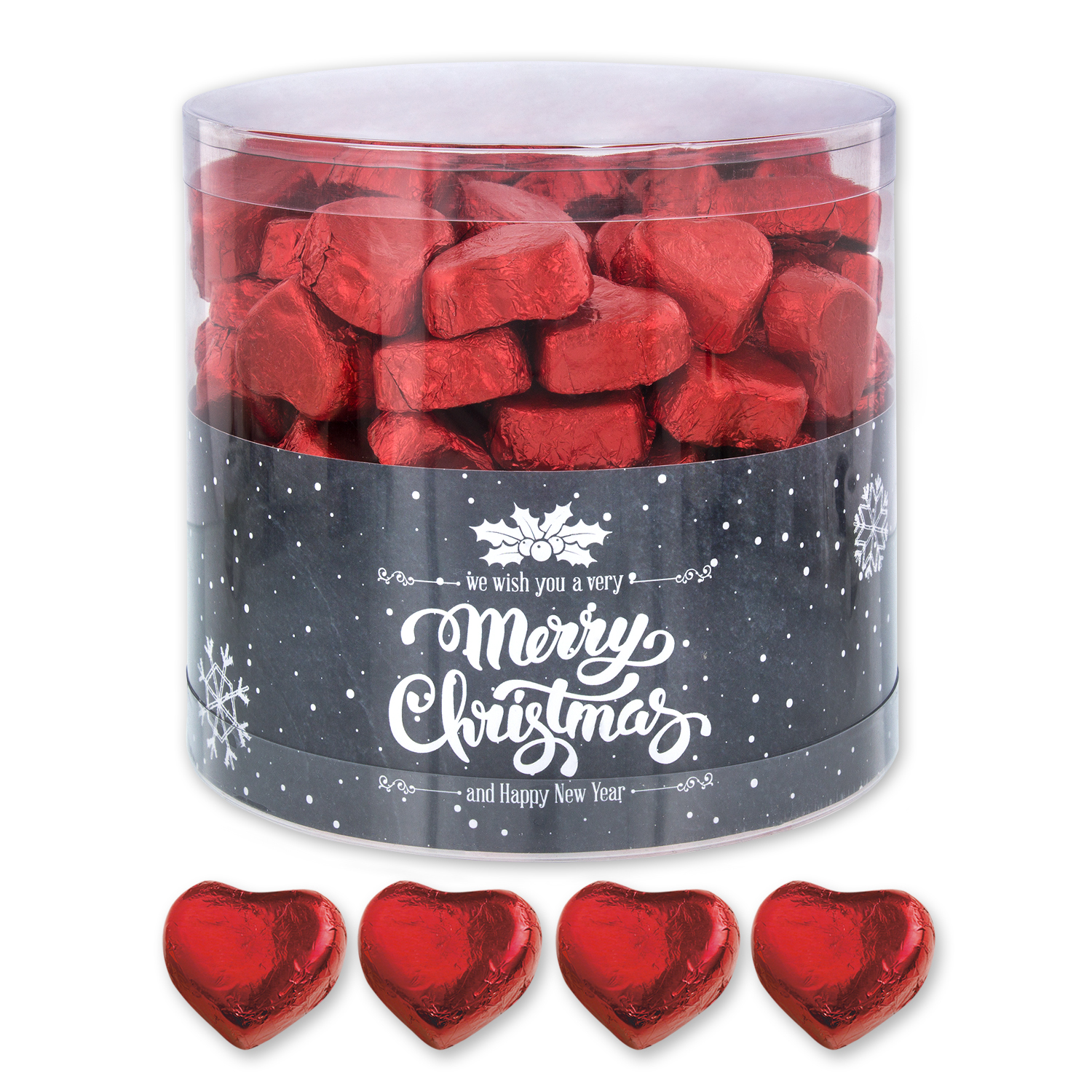 + Günthart 150 Stück rote Schokoladen Herzen mit NougatfüllungMerry Christma 